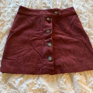 Maroon velvet skirt